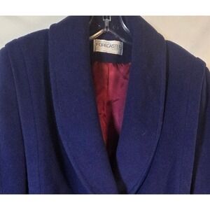 Forecaster Women's‎ Double Breasted Shawl Collar Wool Blend Vintage Blue Coat